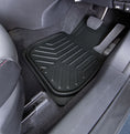 Load image into Gallery viewer, Stripe 4-Piece Faux Leather Black Car Floor Mat Set