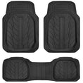 Load image into Gallery viewer, Tyre 3-Piece PVC Black Car Floor Mat Set
