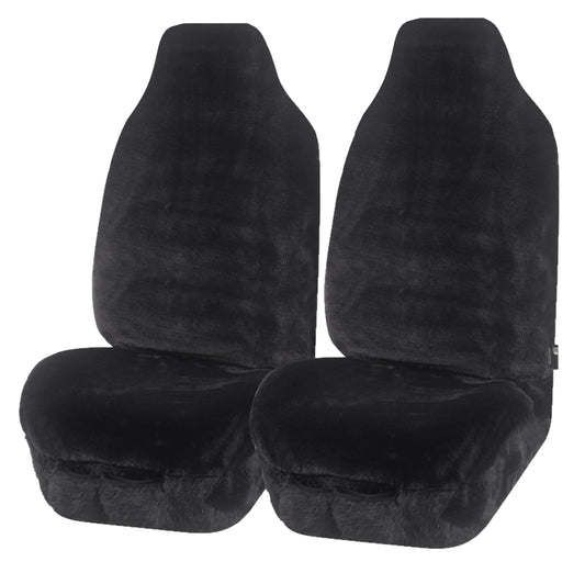 Universal Finesse Faux Fur Seat Covers - Universal Size - Charcoal