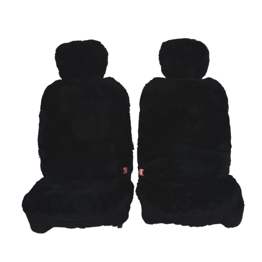 Sheepskin Seat Covers - Universal Size (27mm) - Black
