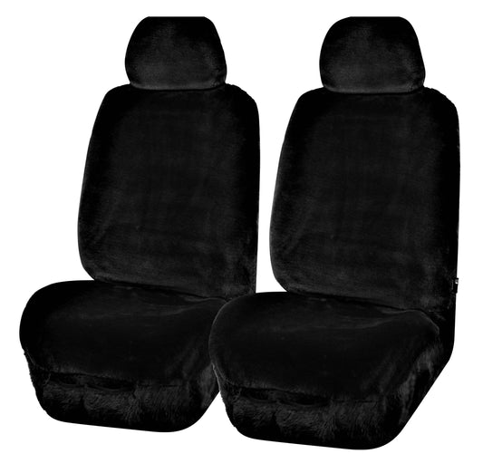 Universal Finesse Faux Fur Seat Covers - Universal Size - Black