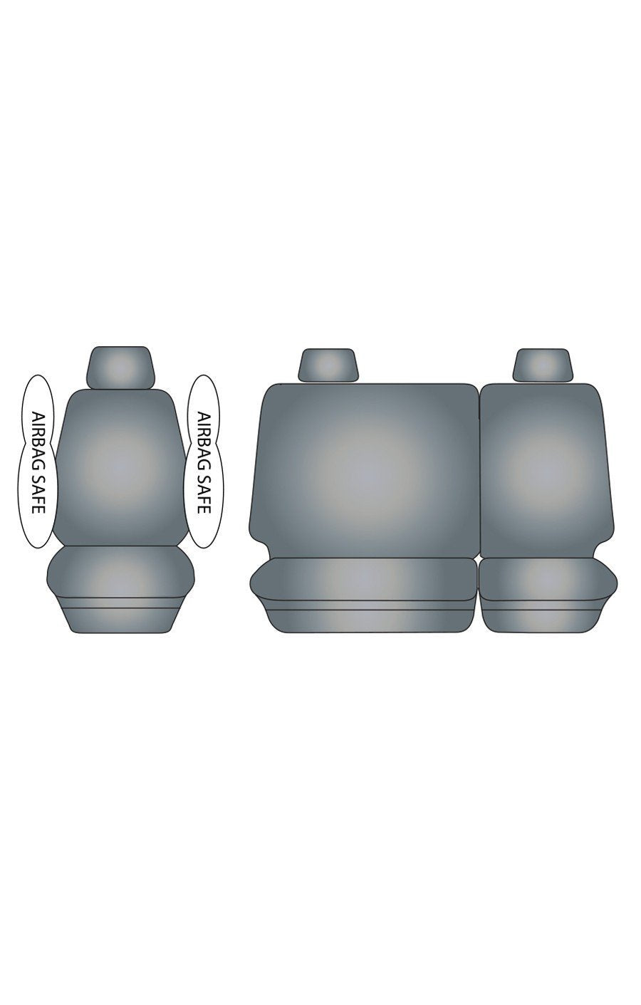 Canvas Seat Covers for Ford Territory (2004-2020) Black