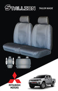 Load image into Gallery viewer, Canvas Seat Covers For Mitsubishi Triton 09/2009-10/2011 Dual-Cab Black
