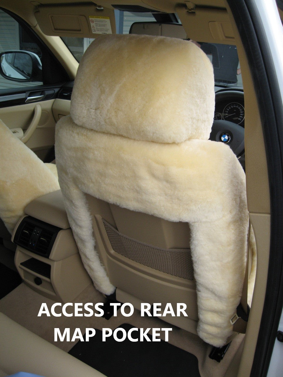 Sheepskin Seat Covers - Universal Size (27mm) - Black