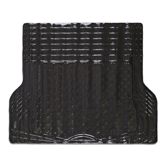Aluminium Look 1-Piece Black Rubber/Aluminium Look Boot Mat