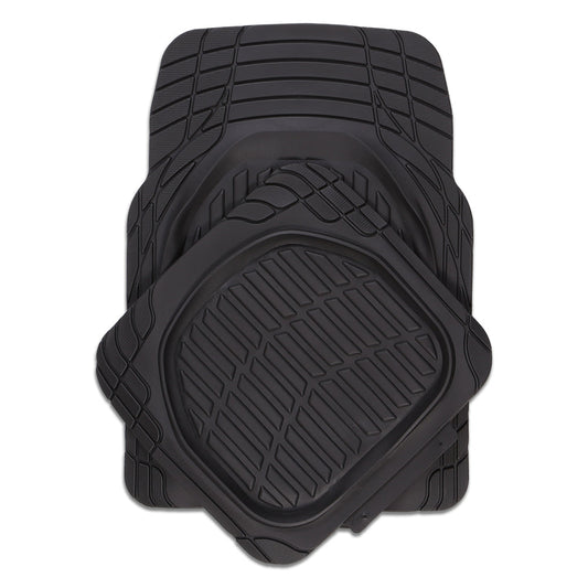 Mystic 4-Piece Black Rubber Car Mat