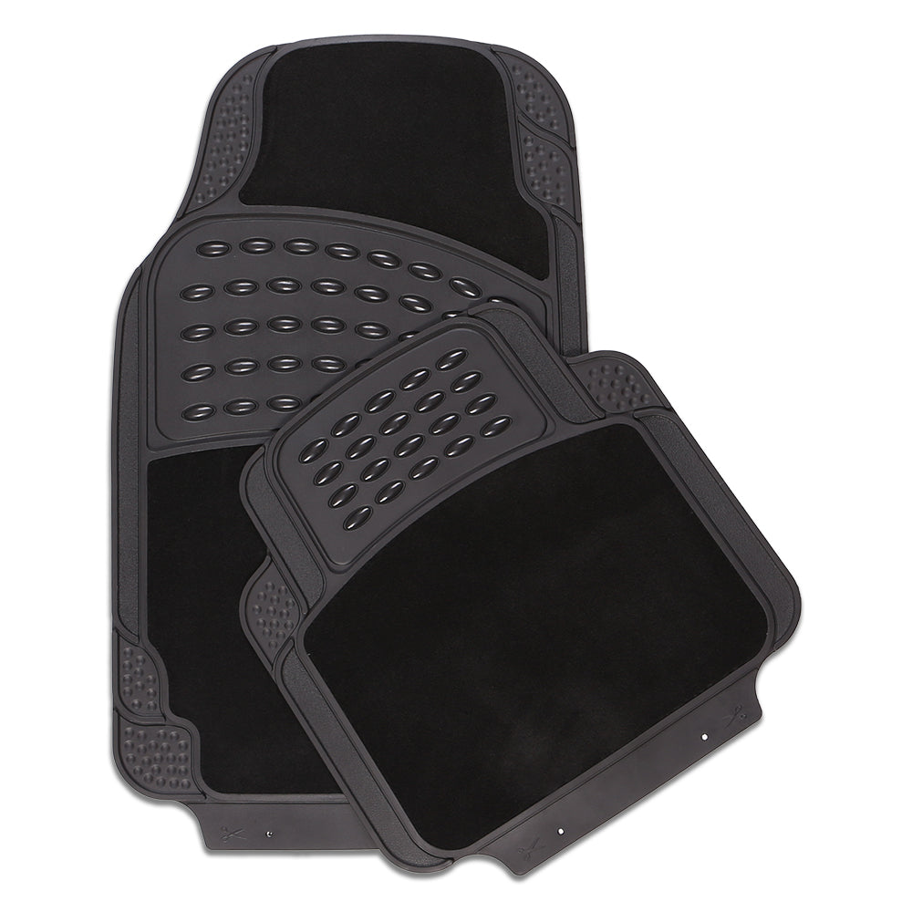 Shadow 4-Piece Black Carpet/Rubber Car Mat