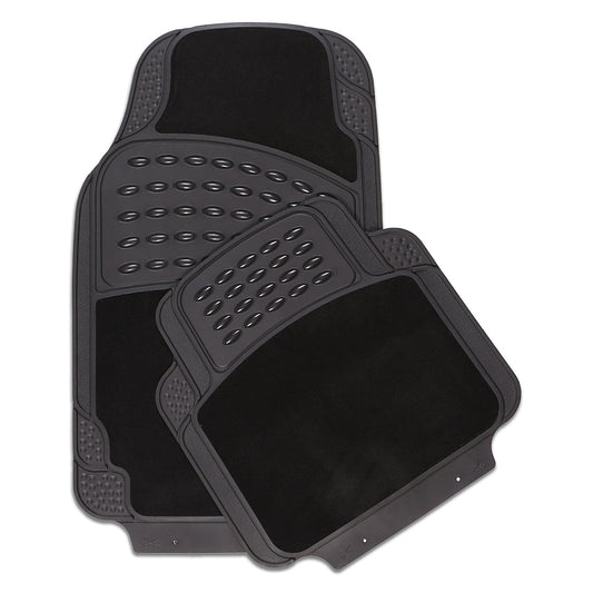 Shadow 4-Piece Black Carpet/Rubber Car Mat