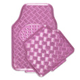 Load image into Gallery viewer, Venom 4-Piece Pink Rubber/Aluminium Look Car Mat
