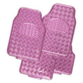 Load image into Gallery viewer, Venom 4-Piece Pink Rubber/Aluminium Look Car Mat
