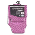 Load image into Gallery viewer, Venom 4-Piece Pink Rubber/Aluminium Look Car Mat
