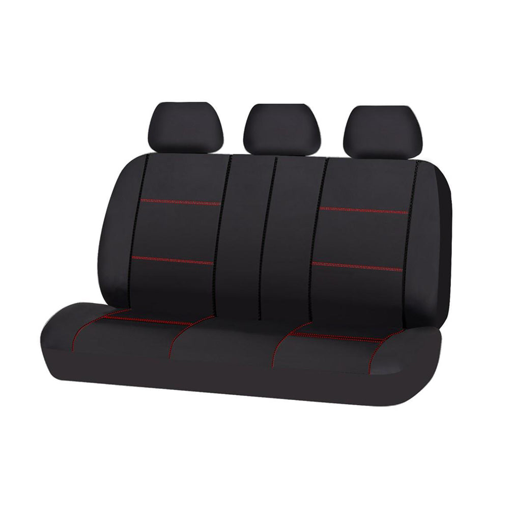 Universal Rear Seat Cover Size 06/08S | Black/Red Stitching