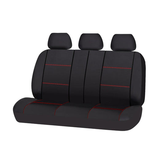 Universal Rear Seat Cover Size 06/08S | Black/Red Stitching