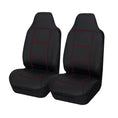 Load image into Gallery viewer, Universal Front Seat Covers Size 60/25 | Black/Red Stitching
