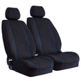 Load image into Gallery viewer, Universal Pinnacle Front Seat Covers Size 30/35 | Black/Blue Piping
