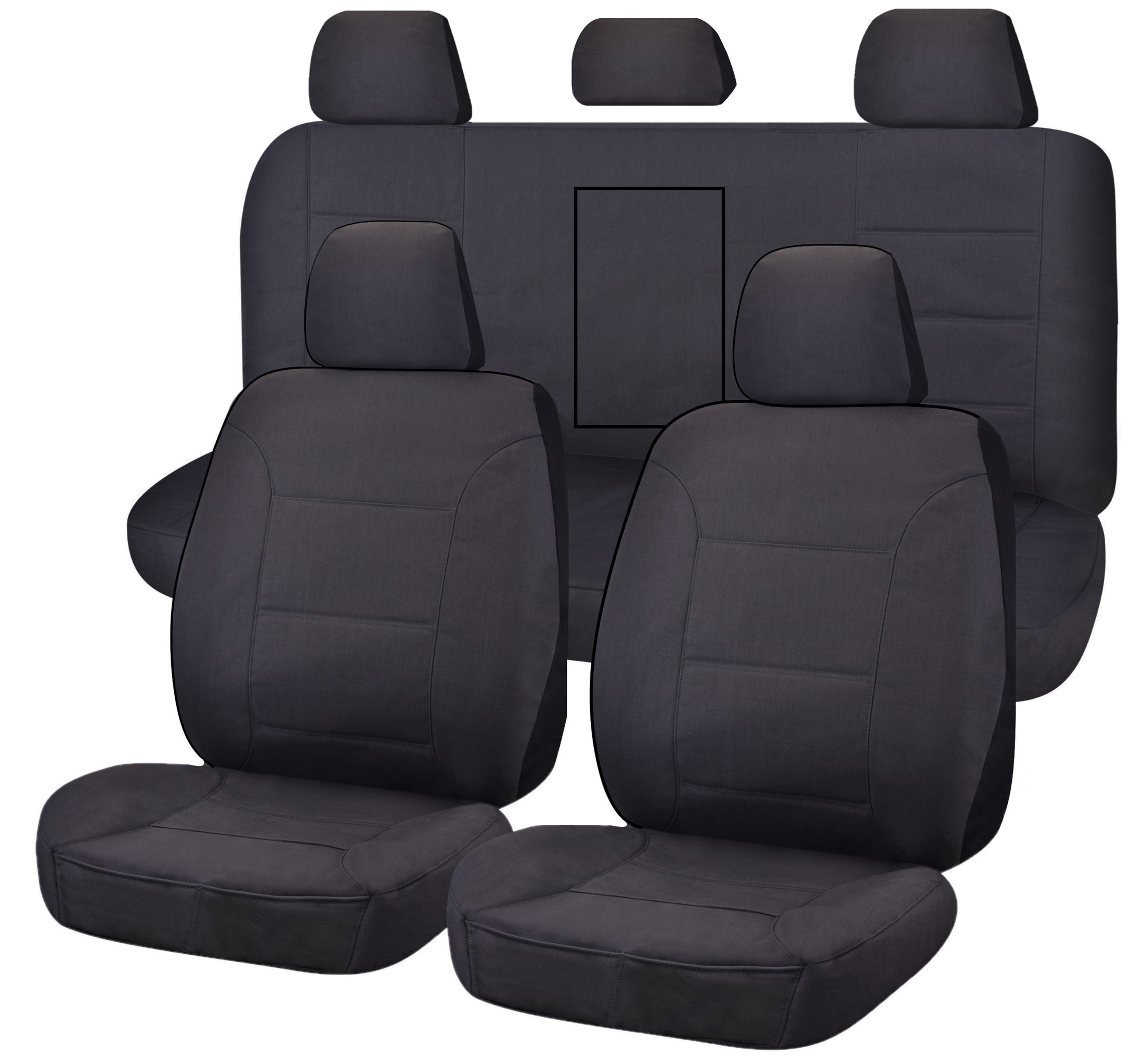 Canvas Seat Covers for Mitsubishi Triton ML-MN Series Dual Cab (2006-2015) CHARCOAL