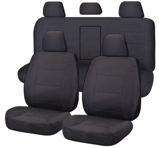Canvas Seat Covers for Mitsubishi Triton ML-MN Series Dual Cab (2006-2015) CHARCOAL