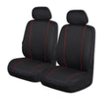 Load image into Gallery viewer, Universal Pinnacle Front Seat Covers Size 30/35 | Black/Red Piping
