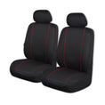 Load image into Gallery viewer, Universal Pinnacle Front Seat Covers Size 30/35 | Black/Red Piping
