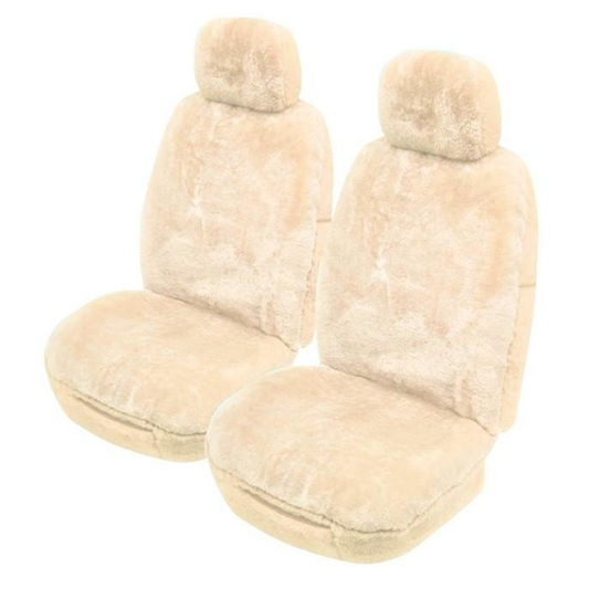 Sheepskin Seat Covers Universal 16mm Ivory