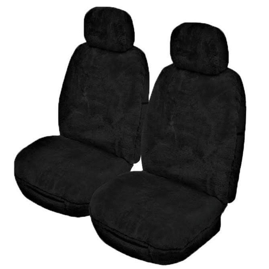Sheepskin Seat Covers Universal 16mm Black