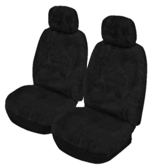 Sheepskin Seat Covers - Universal Size (27mm) - Black