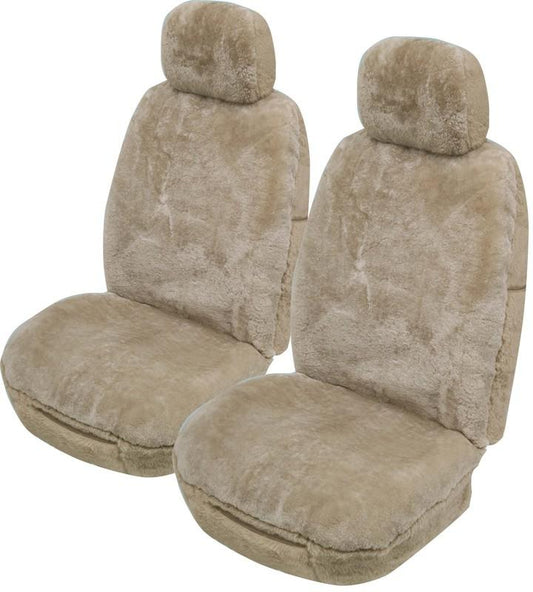 Softfleece Sheepskin Seat Covers - Universal Size (20mm) - Mocha