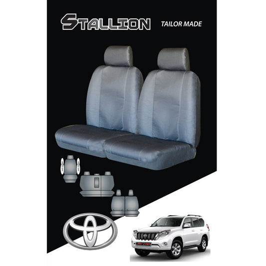 Canvas Seat Covers For Toyota Prado 02/2003-10/2009 120 Series Grey