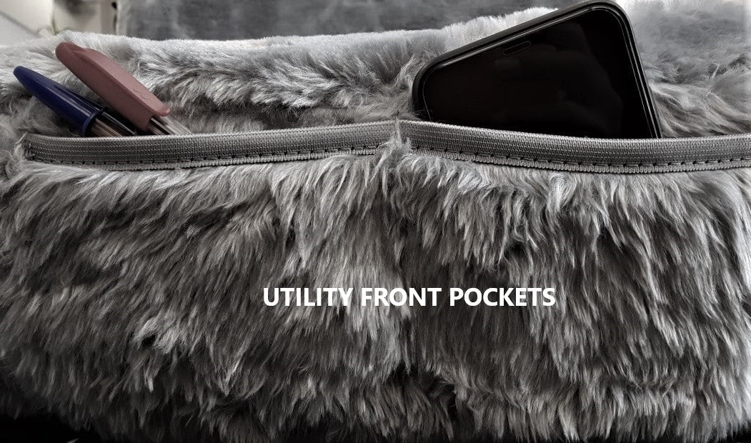 Universal Finesse Faux Fur Seat Covers - Universal Size - Charcoal