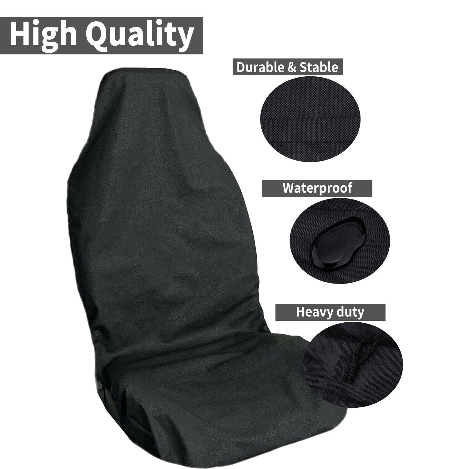 Universal Pulse Throwover Front Seat Covers - Bonus Seat Belt Buddies | Black