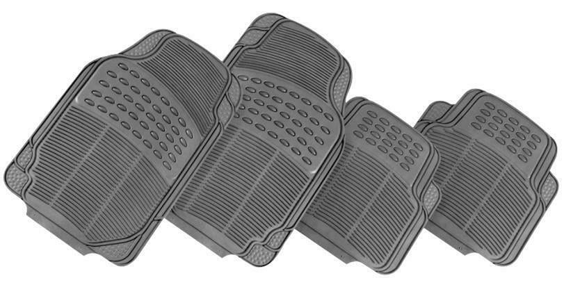 Thunder 4-Piece Grey Rubber Car Mat