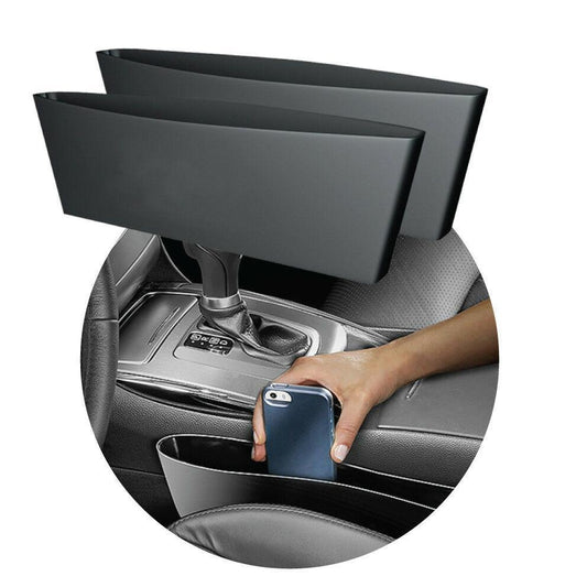 2PCS Car Seat Storage Box & Console Side Pocket Coin Phone Organisers