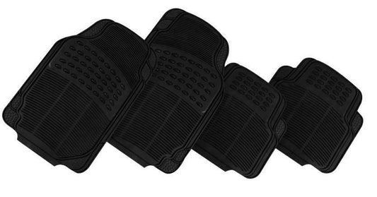 Thunder 4-Piece Black Rubber Car Mat