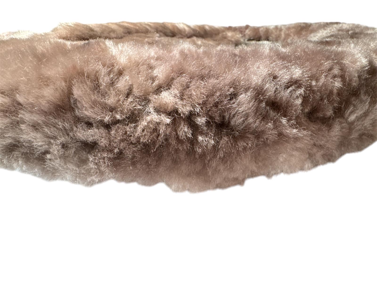 Sheepskin Steering Wheel Cover & 2x Seat Belt Pads Combo Luxury Caramel