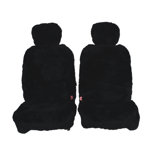 Sheepskin Seat Covers - Universal Size (14mm) - Black