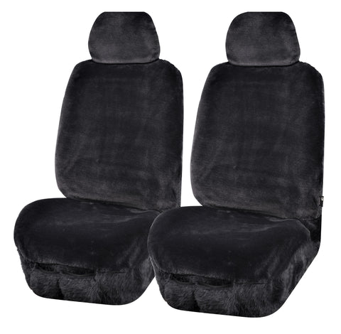 Universal Finesse Faux Fur Seat Covers - Universal Size - Charcoal