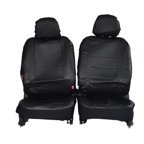 Leather Look Car Seat Covers For Nissan Navara D40 Dual Cab  2007-2020 | Black