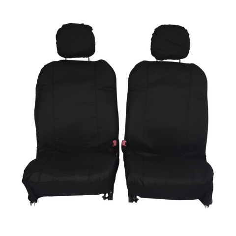 Canvas Seat Covers For Mitsubishi Triton Fronts 07/2006-2020 Black Single-Cab