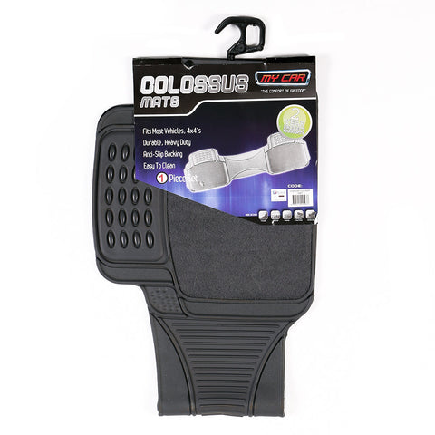 Colossus 1-Piece Grey Rubber/Carpet Car Mat