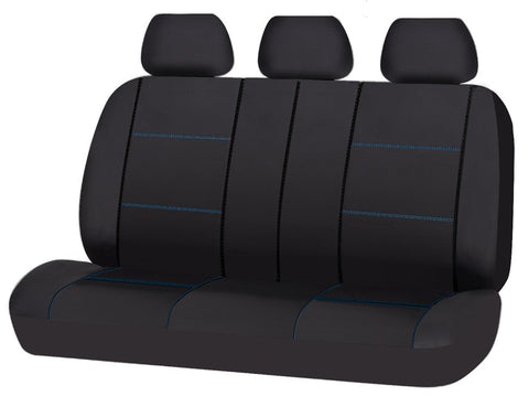Universal Rear Seat Cover Size 06/08S | Black/Blue Stitching
