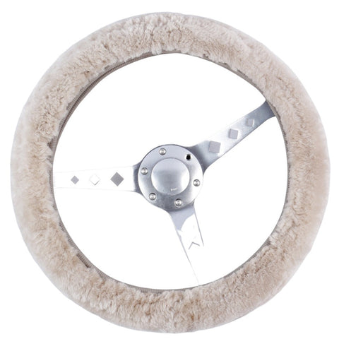 Sheepskin Steering Wheel Cover Luxury - Mocha