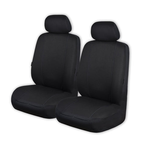 Universal Pinnacle Front Seat Covers Size 30/35 | Black/Black Piping