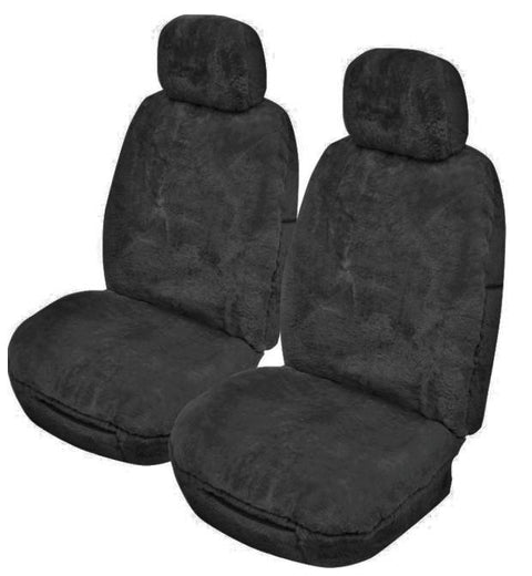 Softfleece Sheepskin Seat Covers - Universal Size (20mm) - Charcoal