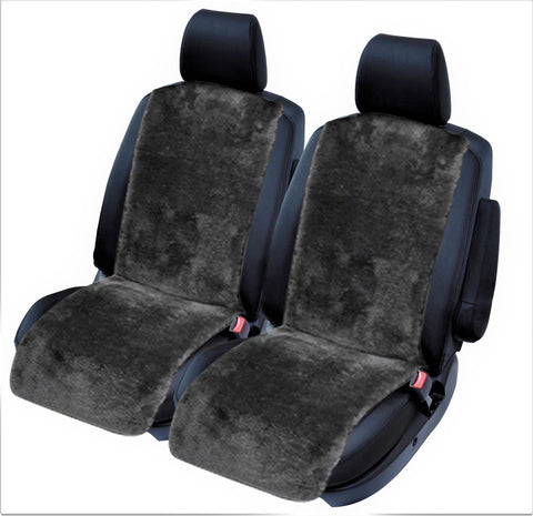 Sheepskin Seat Covers - Universal Size (20mm) - Charcoal