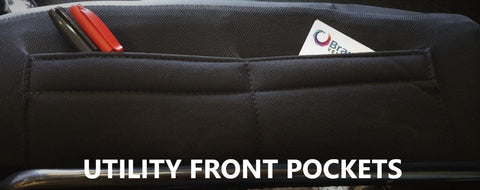 Universal Front Seat Covers Size 30/35 | Black/Blue Stitching