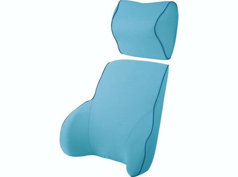 Memory Foam Lumbar Back & Neck Pillow Support Cushion | Blue